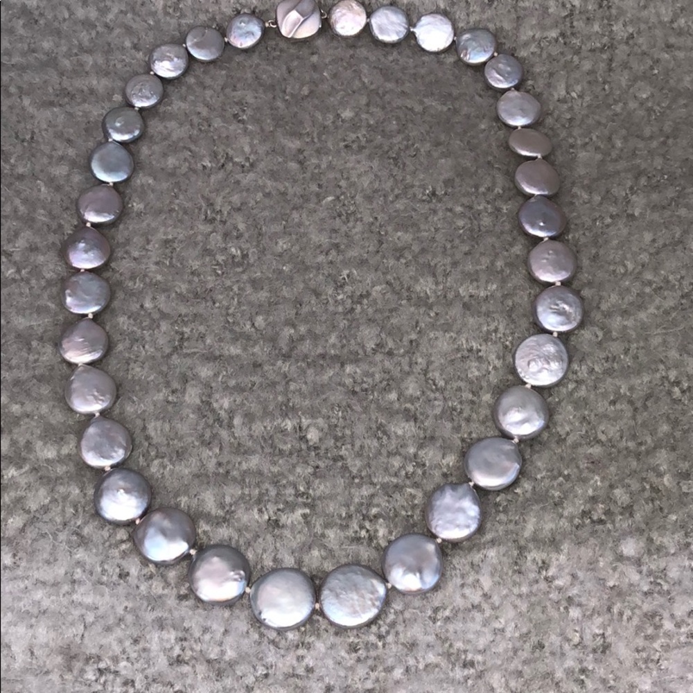 Honora freshwater silvery gray pearl necklace
